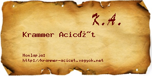Krammer Acicét névjegykártya